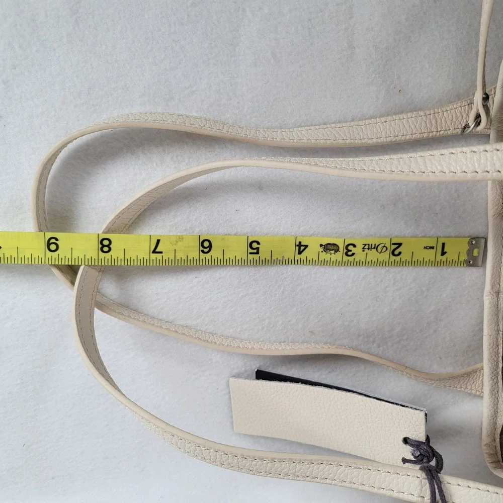 American Leather Co Womens Briar Triple Tote Bag Raffia Leather Large Clay Beige